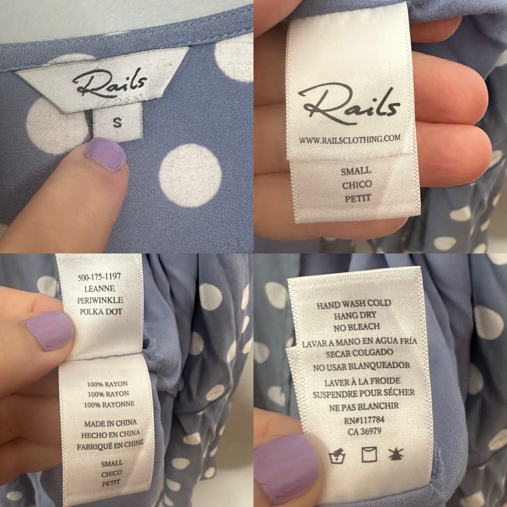 Rails Leanne Periwinkle Polka Dot Wrap Dress - image 7